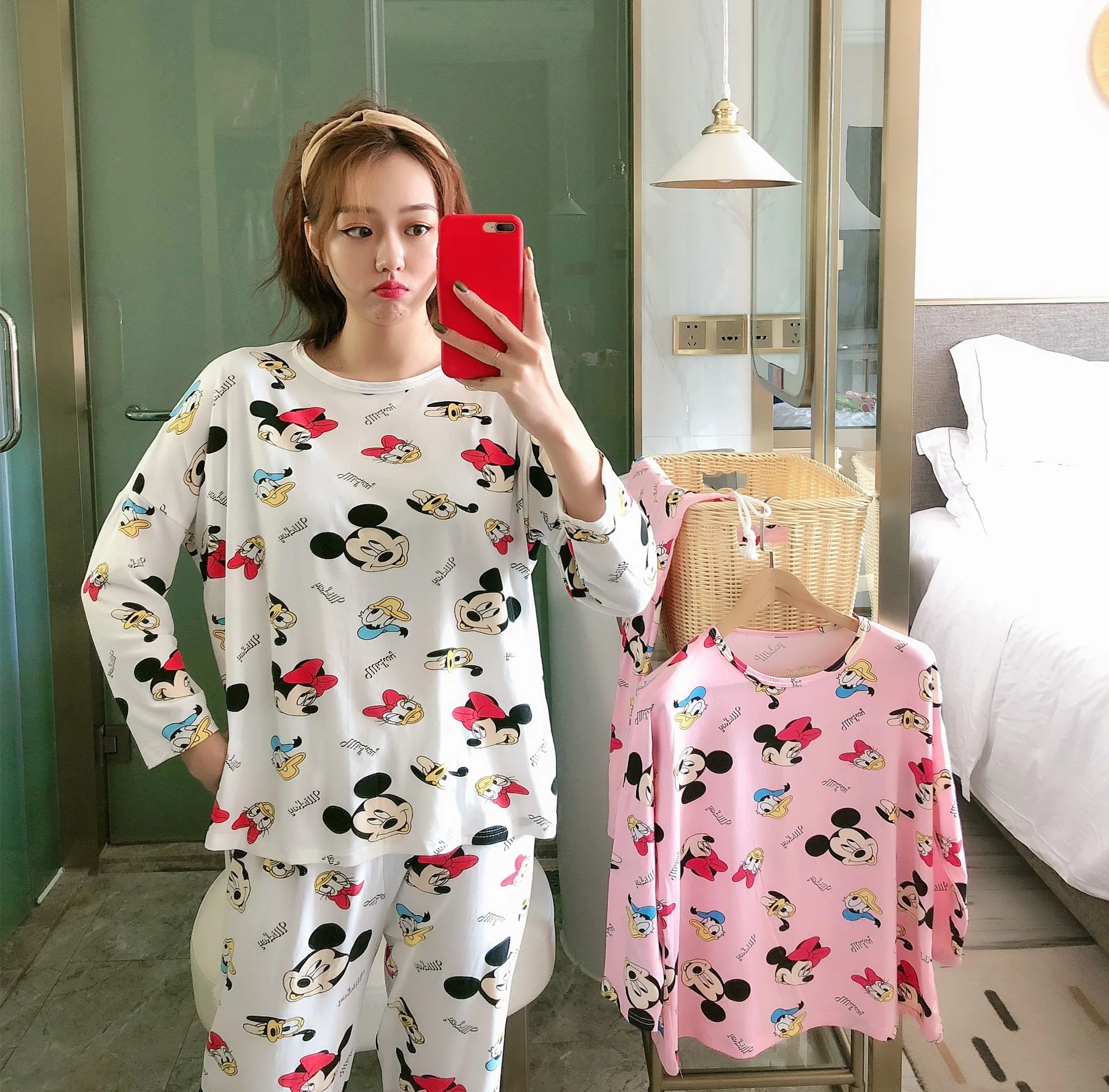 

Sleepwear Sets for Women Lovely Cute Pattern Pajamas Short Home Wear Hot Sale Femme Underwear Pijamas