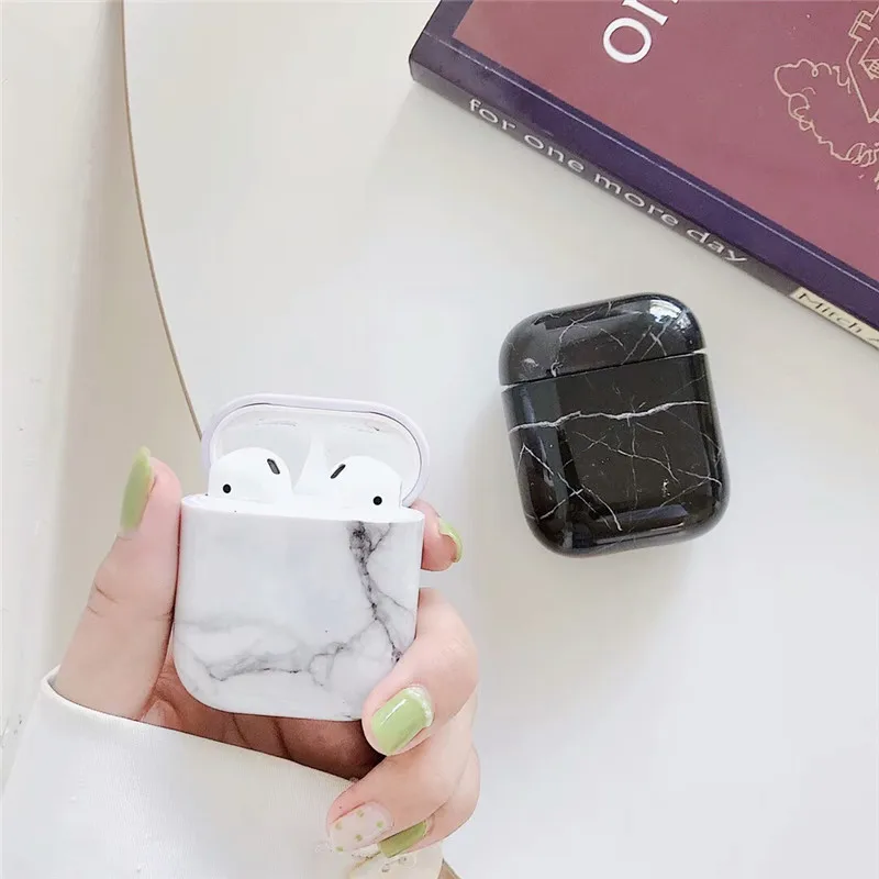 Case For Airpods Cover Marble Cute Apple 2 1 Accessories Headphone Air Pods Coque Earphone | Электроника