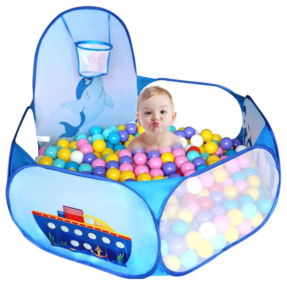

Cartoon Dolphin Pattern Baby Ball Pit Foldable Washable Toy Pool Children Hexagon Ocean Game Play Tent House Baby Playing Pool
