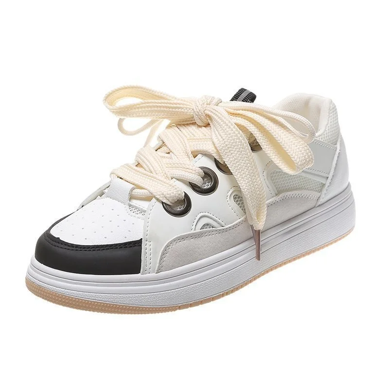 

2021 New Spring Autumn Sneakers Women Fashion Comfortable Platform Vulcanize Shoes Lace Up Flats Casual Ladies Footwear Basket