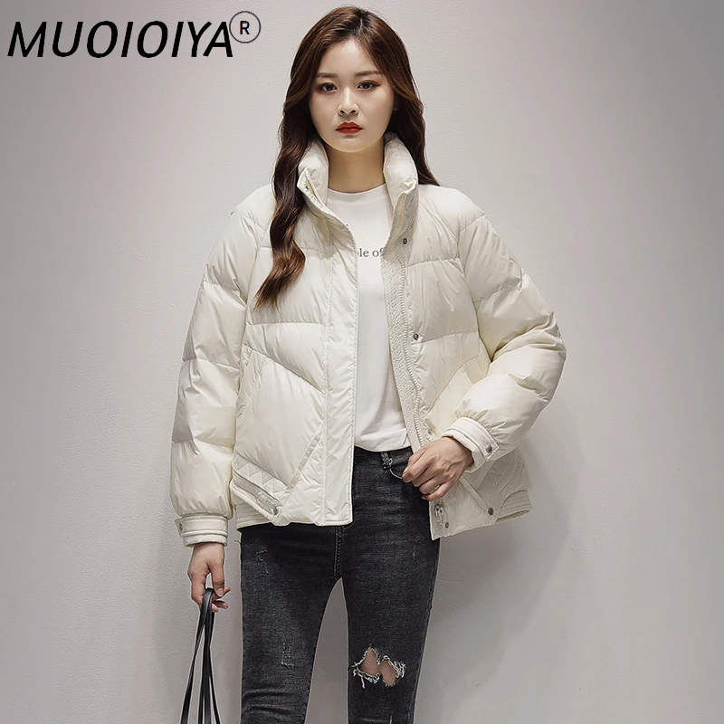 

Winter Puffer Jacket Women White Duck Down Coats Famale Warm Short Jackets Woman's Parkas New Fashion Veste Femme SQQ412