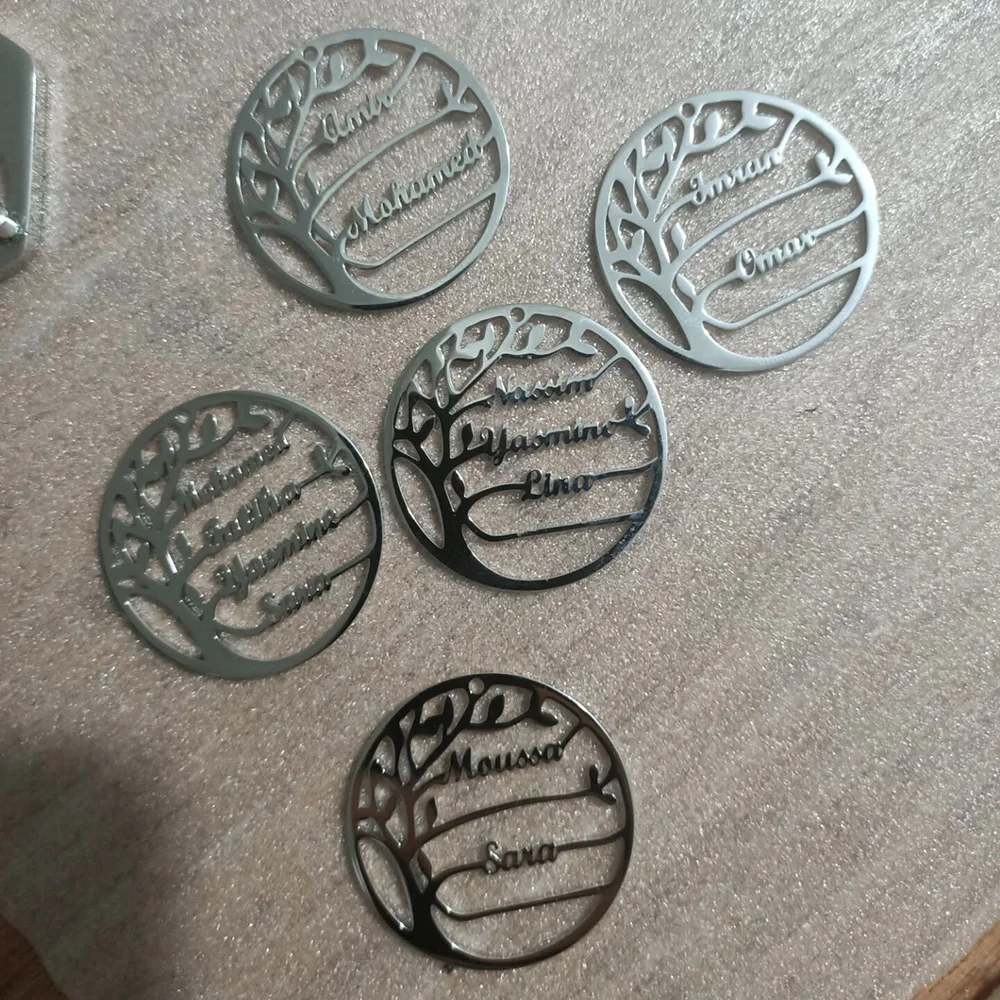 

Fils Custom Necklace-Stainless Steel Family Tree of Life Custom Any Name Pendant Necklace-Personalized Necklace Gift for Family