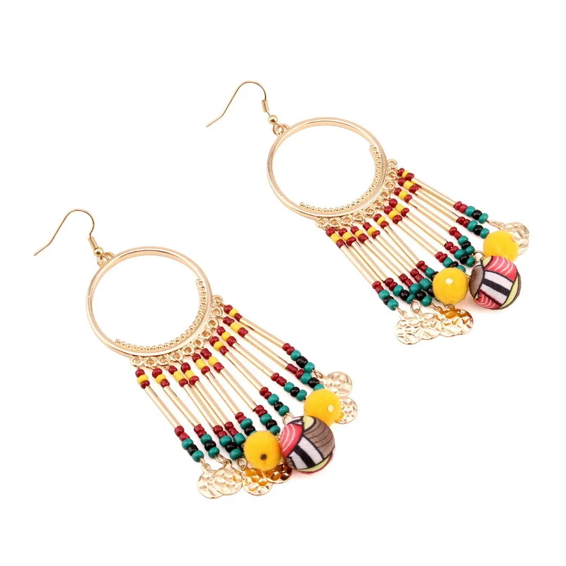 Florosy золото Цвет Металл ватным тампоном кулон Висячие серьги для Для женщин ful