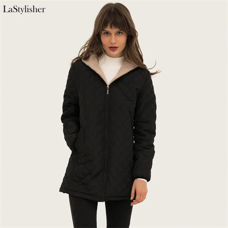 Теплая Женская куртка из берберского флиса Длинная зимняя с капюшоном пальто