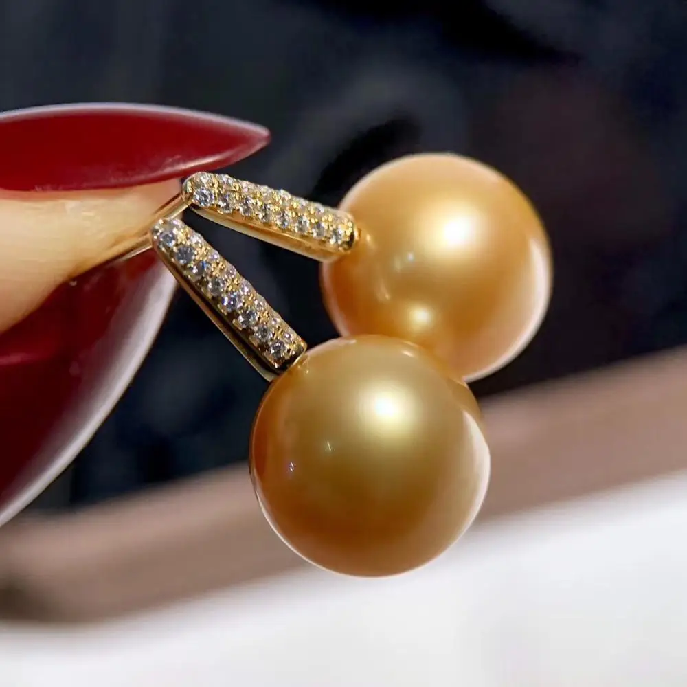 

Nice Quality Exquisite Popular 18K Yellow Gold Earrings Mountings Settings AU750 Jewelry Findings for Pearls