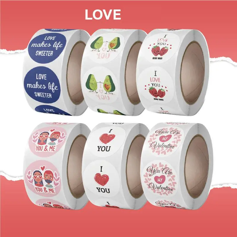 

I Love You Stickers Seals Labels 500pcs Paper Adhesive Sticker for Valentine's Day Card Gift Envelopes Boxes,Wedding Anniversary