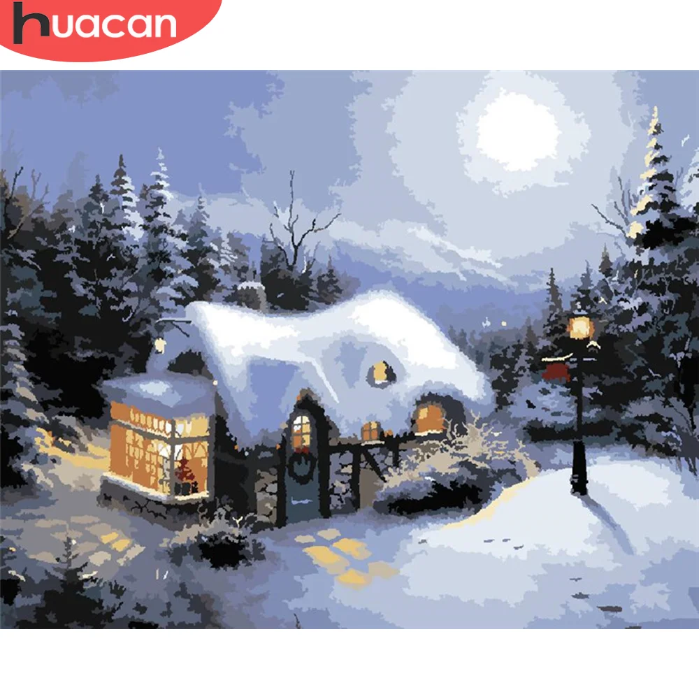 

HUACAN DIY Pictures By Number Winter Kits Painting By Numbers Scenery Drawing On Canvas Hand Painted Paintings Gift Home Decor