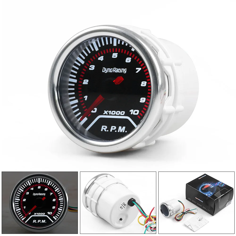 Дымовая линза Dynoracing 2 &quot52 мм Тахометр для автомобиля датчик 0 10000 об/мин яркое