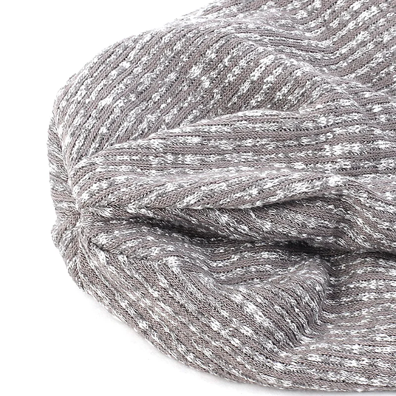 

Geebro Winter Autumn Unisex Baggy Beanie Hat Women Men Color Mixed Warm Soft Knitted Hats Plus Velvet Female Slouchy Skull Cap