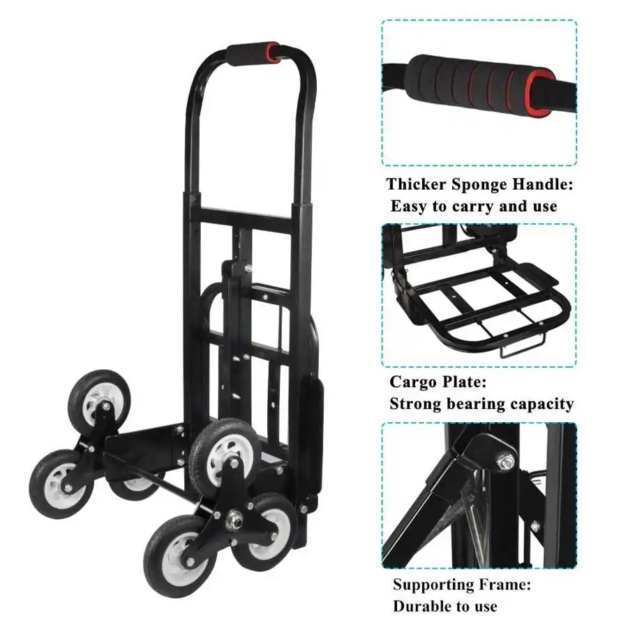 

Manual stair climber trolley rubber-440LBS rubber bracket roll trolley trolley