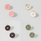 Женские серьги-гвоздики в Корейском стиле, модные круглые серьги с Луной, звездой, молнией для подростков и девочек, изящная бижутерия, 2021