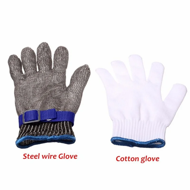 

1PC Hot Sale Stainless steel grade 5 steel wire PE steel ring iron gloves Wearing Left Right Mountain Outdoors Tool