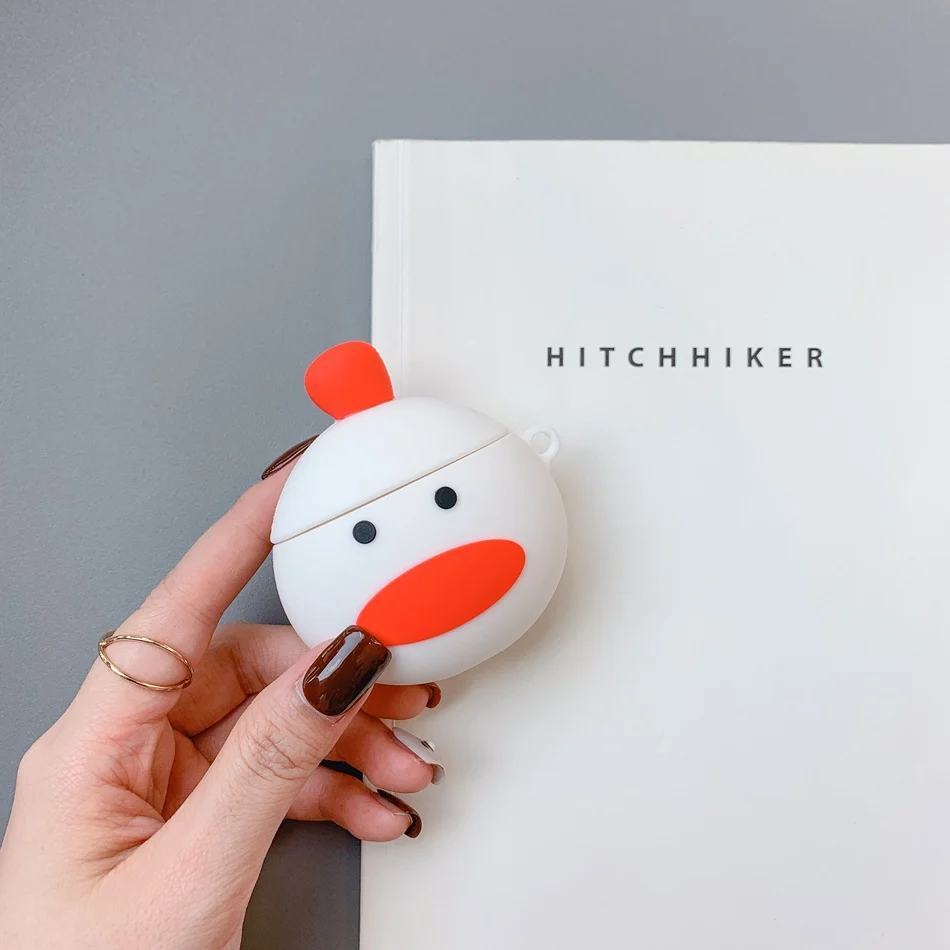 563B 3D чехол для наушников s для AirPods, силиконовый чехол с милым мультяшным щенком для Apple Air pods 2, забавный чехол для наушников, кольцевой ремешок - Цвет: 563B