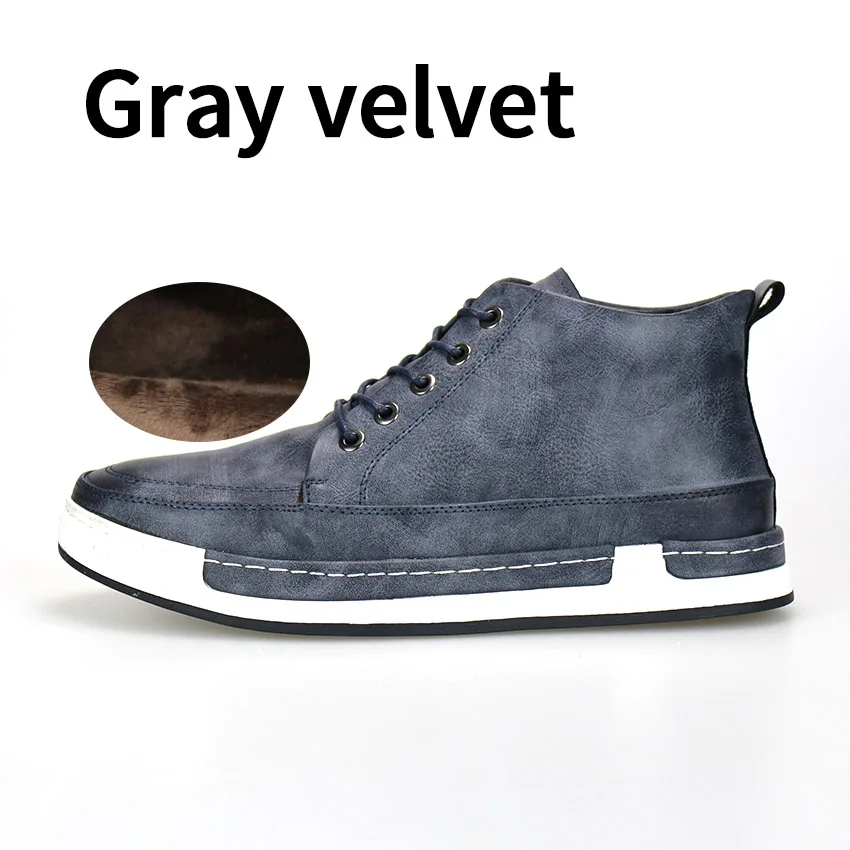 9015 Gray velvet BIMUDUIYU; мужская кожаная повседневная обувь в стиле ретро; мужские кожаные туфли-оксфорды на плоской подошве; мужские кроссовки; tenis masculino zapatos hombre - Цвет: 9015 Gray velvet
