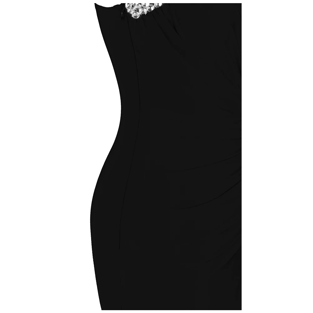 Angel-Fashion женские элегантные вечерние платья на одно плечо с бисером плиссированные Длинные вечерние платья на День Матери серьги из серии "gift Gown" 411