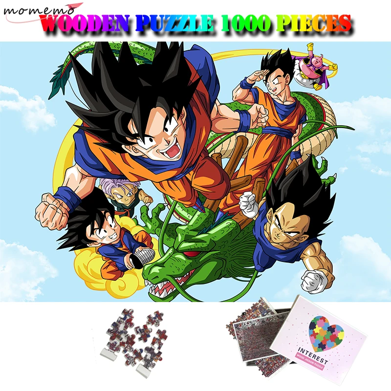 MOMEMO Dragon Ball деревянные головоломки для взрослых детей интересные игрушки 1000 штук деревянные головоломки мультфильм аниме головоломки игры игрушки