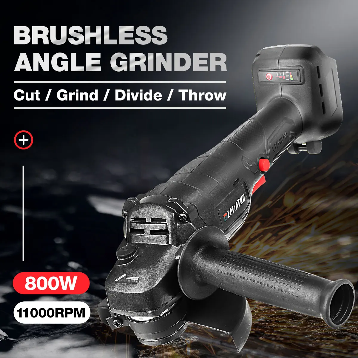 

BLMIATKO 3 Speed Brushless Electric Angle Grinder Cordless Grinding Machine Woodworking Power Tool For Makita 18V Battery
