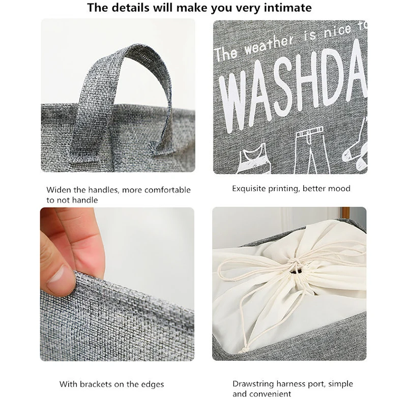 Big Mac folding storage bag cotton hemp waterproof dustproof belt drawstring moisture-proof Quilts clothe storage books basket40