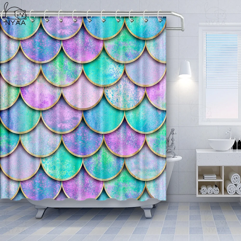 Занавеска для душа Vixm в форме листьев с геометрическим рисунком | Дом и сад