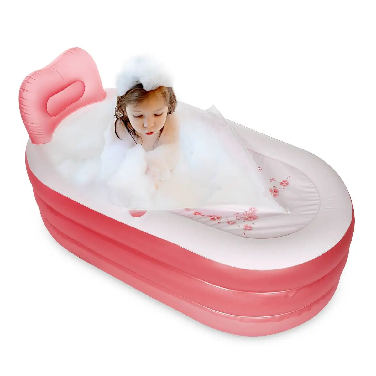 

130cm/150cm 2 Colors Folding Baby Inflatable & Portable Bathtubs Relaxing Swimming Pool PVC Household Inflatable Tub