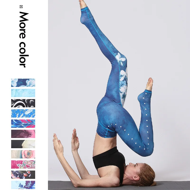 

Floral Print Leggings Seamless Yoga Gym Pants Fashion Fitness Running Sports Workout Push Up Running Training Hips Lifting Pants