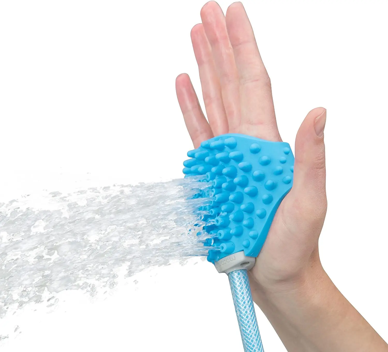 

Pet Bathing Tool – Sprayer and Scrubber in One – Compatible with Indoor Shower or Outdoor Garden Hose – for Dog and Cat Grooming