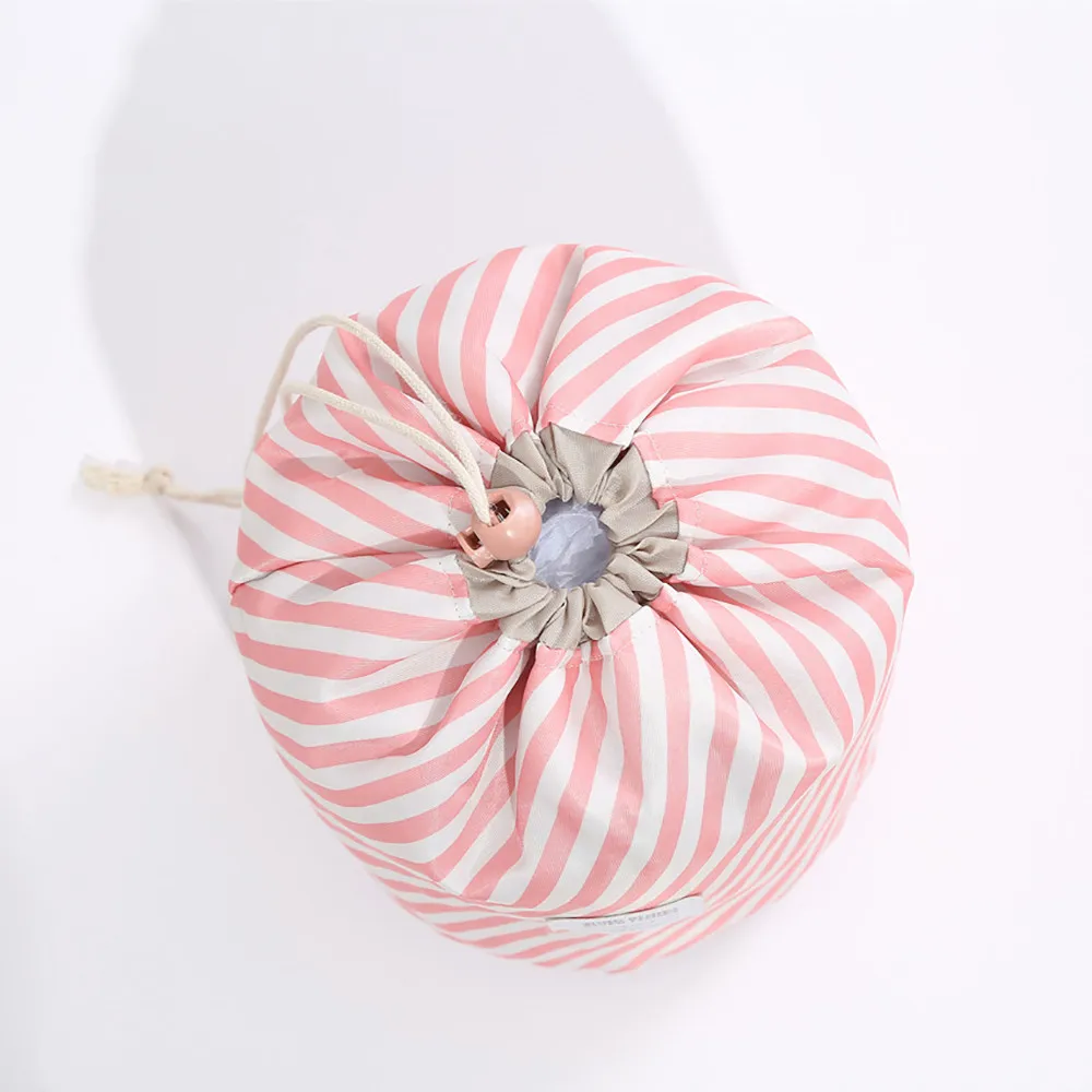 Женская косметичка для ленивых на шнурке круглая дорожная сумка макияжа