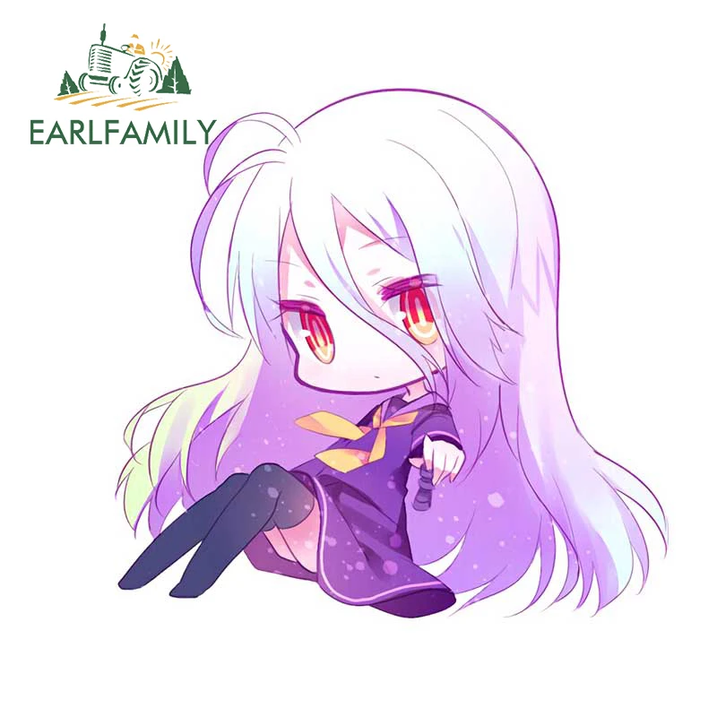

EARLFAMILY 13 см x 12,4 см для аниме «No Game No Life Shiro», автомобильные наклейки, водонепроницаемая наклейка с окклюзией и царапинами, украшение для бампе...