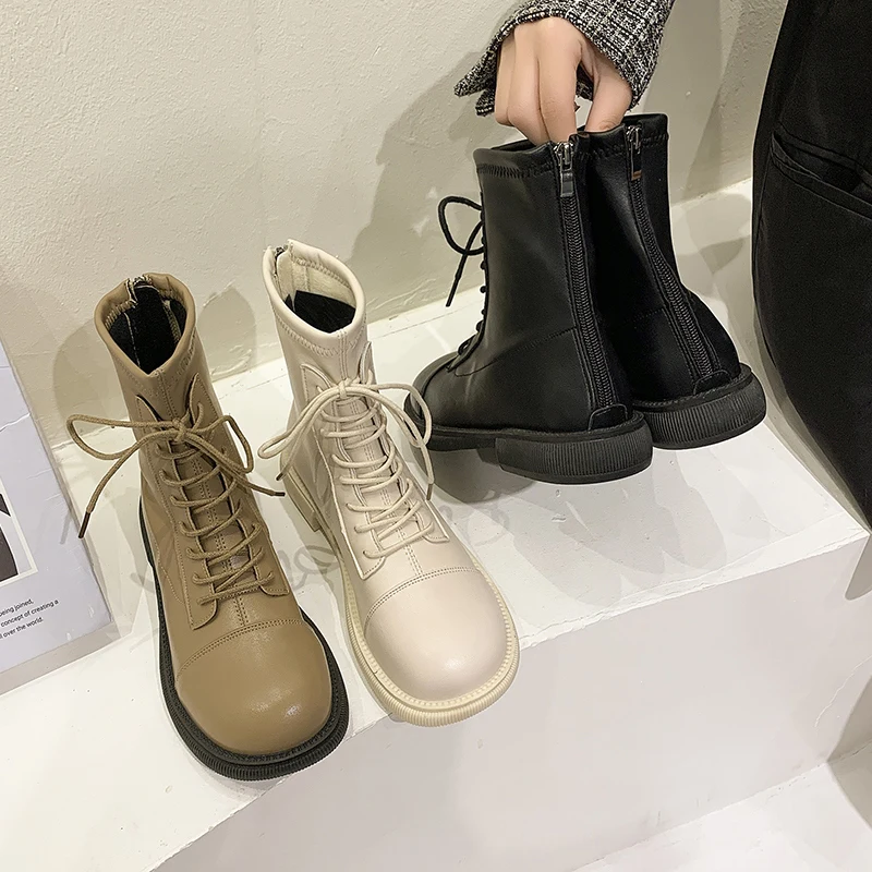 

Женские ботинки, резиновая обувь, дождевая зимняя обувь, женские ботинки с круглым носком, 2021, рок, до середины икры, осенняя низкая обувь в с...