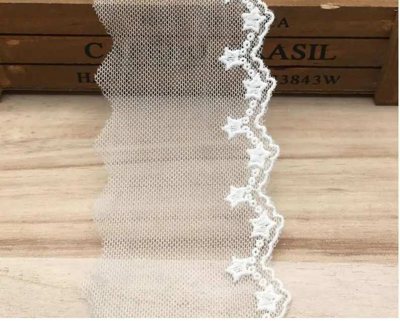 1 ярд Высококачественная кружевная ткань 6 3 см аппликация звезда кружевной