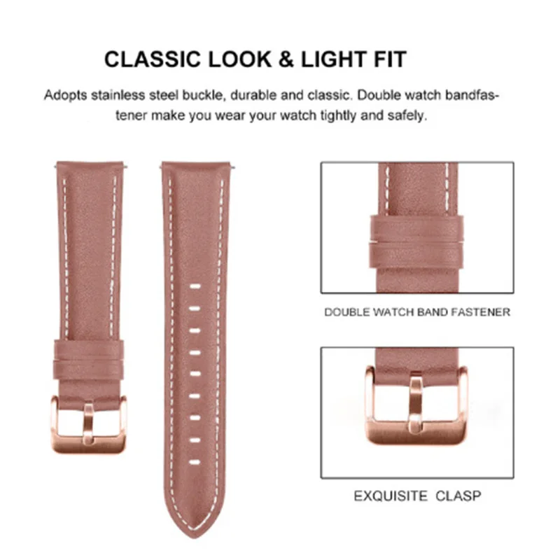 

Wristband Leather Strap for Samsung Watch 3 45mm Galaxy 46mm Gear S3 Watchband for Huawei Watch Gt 2e/Amazfit Bip Bracelet Band