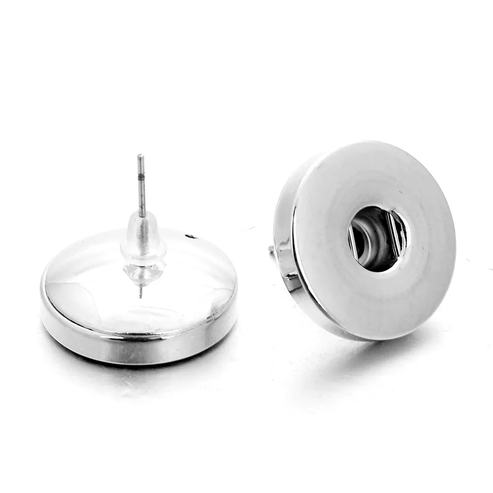 Новые украшения с кнопкой из металла оснастки серьги подходят 18 мм