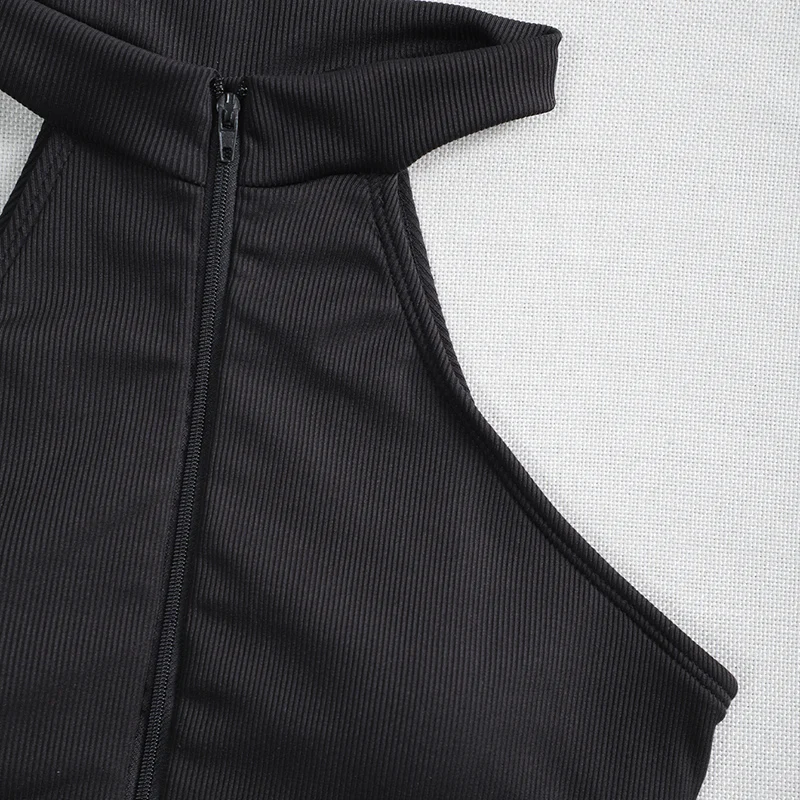 New Sexy High Neck Zipper Women Swimwear One Piece Swimsuit Female Monokini High cut Trikini Ribbed Bathing Suit Swim Bodysuit