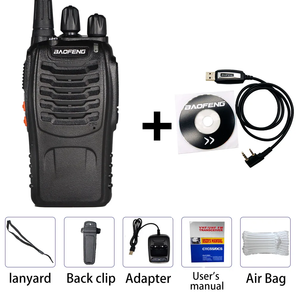 with soft cable BAOFENG BF-888S рация UHF двухстороннее радио 888s UHF 400-470 МГц 16CH портативный CB радио беспроводной радиопередатчик BF888S - Цвет: with soft cable
