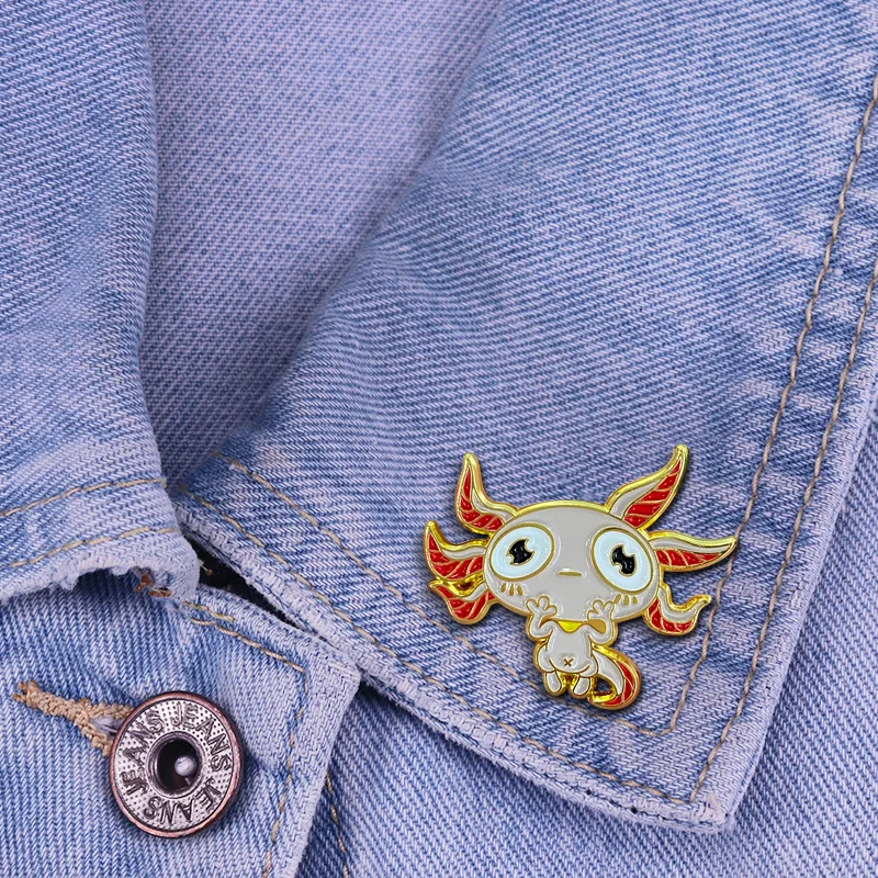 Милые амфибии Axolotl эмалевые булавки мультфильм аниме Саламандра Броши Модные