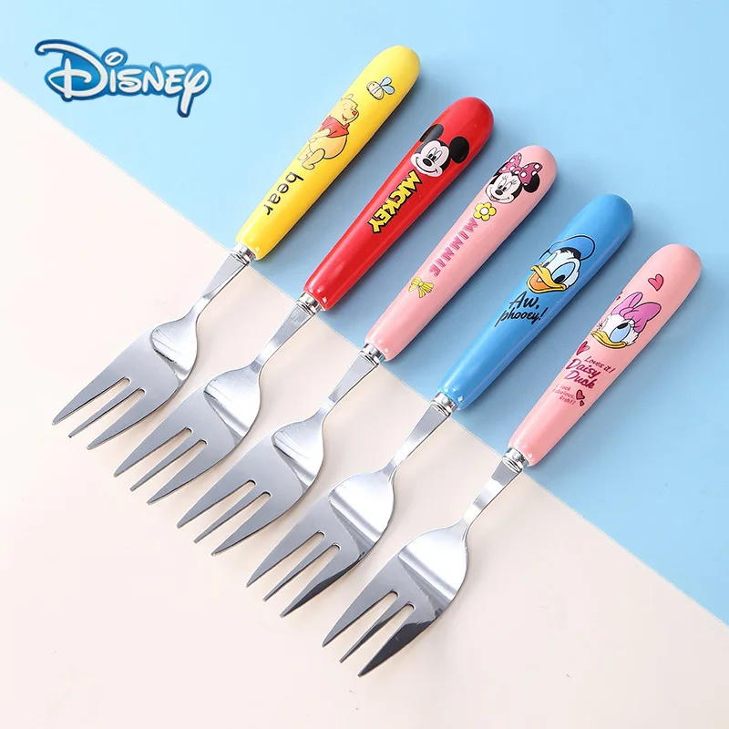 

Disney Mickey Mouse Minnie Winnie the Pooh Long Spoon Fork Cute Cartoon Toy Kids Happy Birthday Party Decor Favor Supply Gift