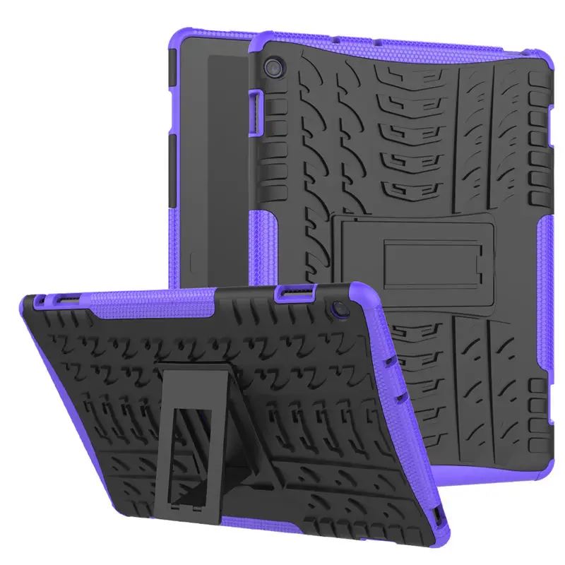Фиолетовый Детский безопасный силиконовый чехол для huawei MediaPad M3 Lite 10 Tablet Shokproof Stand Case для huawei M3 Lite 10,1 BAH-W09/AL00+ ручка - Цвет: Фиолетовый