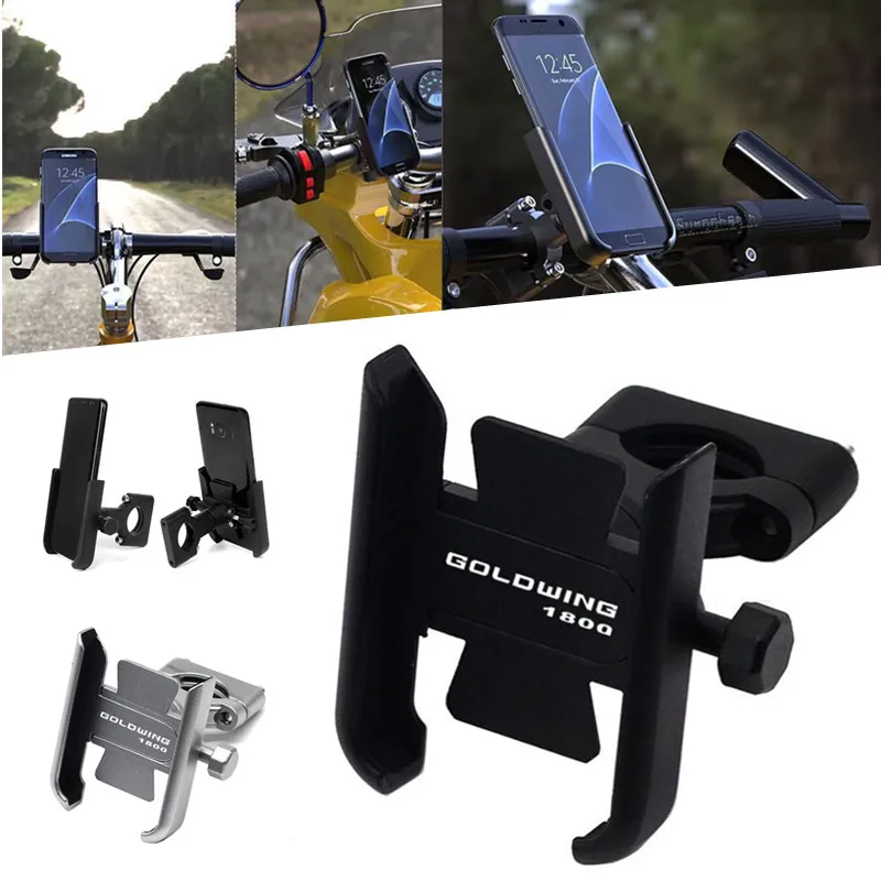 for honda goldwing 1800 goldwing 1800 logo motorcycle mirror mobile phone holder gsp handlebar phone stand bracket accessories free global shipping