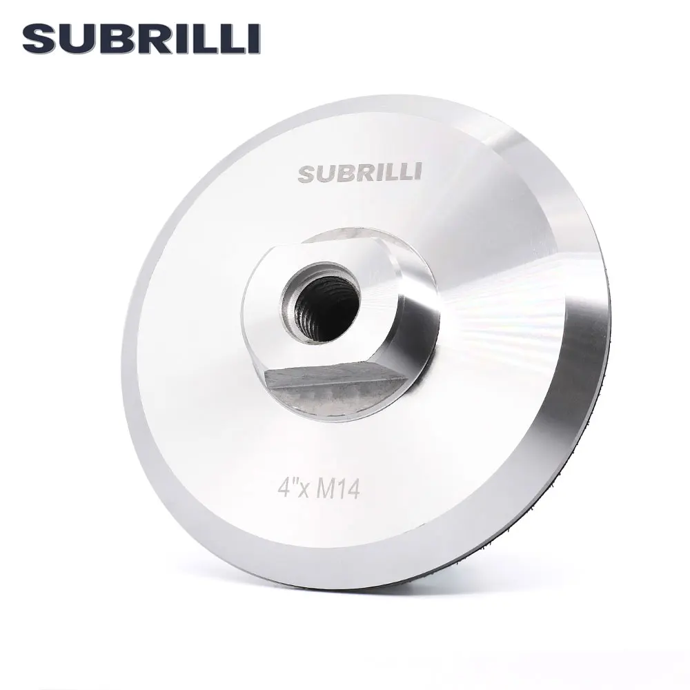 

SUBRILLI 4-дюймовая алюминиевая подкладка диаметром 100 мм M14 5/8-11, держатель пластины с резьбой для полировки, угловая шлифовальная машина