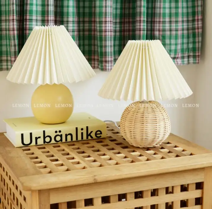 Плиссированные настольные лампы креативные в японском стиле большие Абажуры для