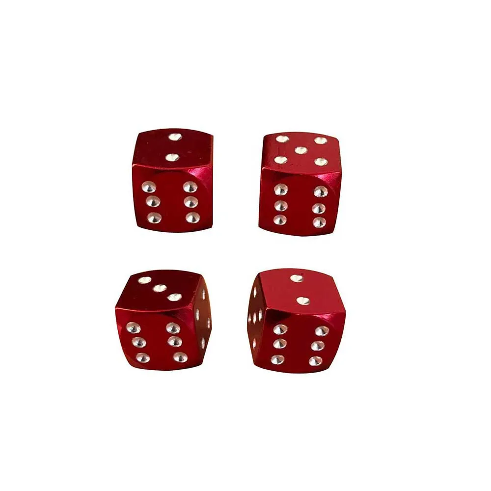 

4Pcs High Quality Alloy Dice Novelty Car Motorcycle Tyre Valve Cap Bicycle Truc Tire Valve Stem Cap Dice Wheel Air Dust Cap