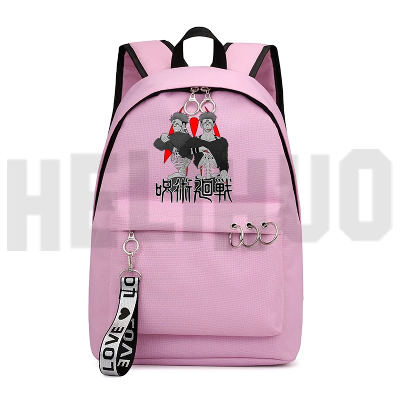 

Jujutsu Kaisen Backpack with Chains Softback Zipper Bookbag Kawaii School Bags for Teenage Girls Mochila Women Kawaii Travelbags