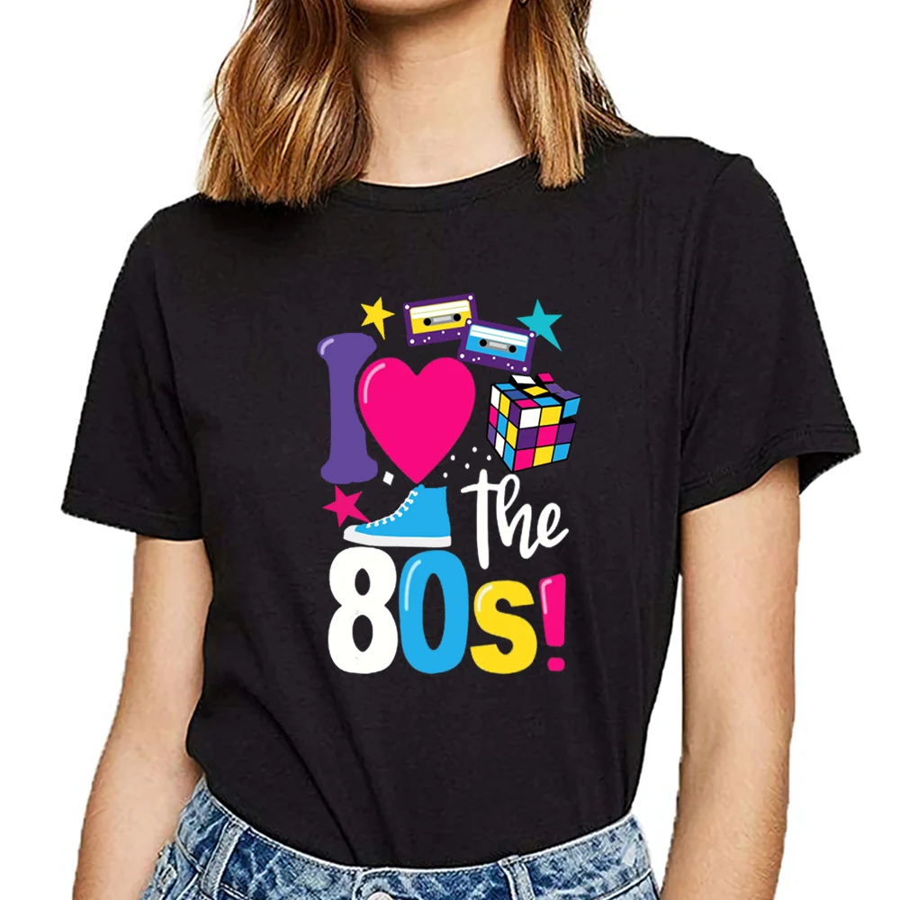 Женские топы футболки i love 80 ностальгические 1980 лет Vogue винтажные | Отзывы и видеообзор
