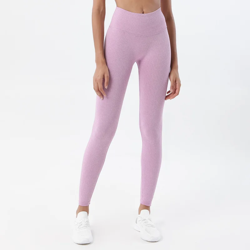 Леггинсы женские спортивные с высокой талией бесшовные эффектом пуш ап|Штаны для
