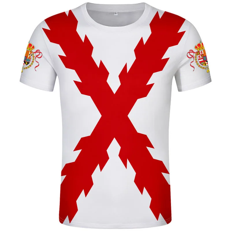 

Футболка с испанской империей, футболка с принтом испанской империи и надписью на заказ, одежда с крестом и флагом