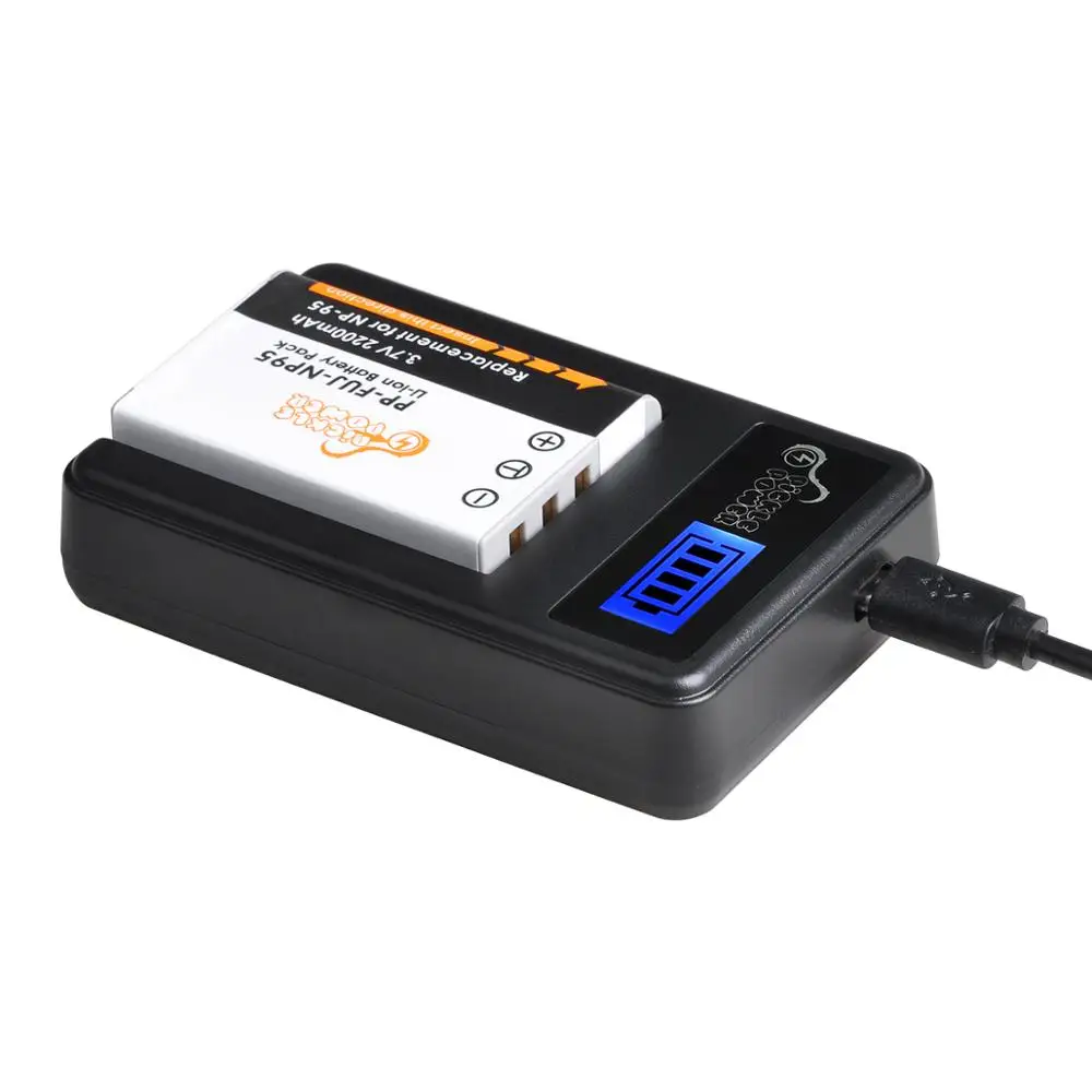 

2200mAh NP-95 NP95 Battery/Charger for Fujifilm NP-95 F30 F31 F30fd Real 3D W1 X100T X100S X100 X-S1 3DW1 X70