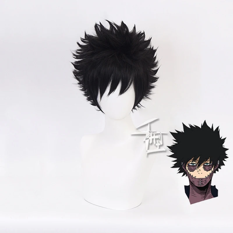 

Anime My Hero Academia Dabi Wig Cosplay Costume Boku no Hero Academia Short Black Heat Resistant Synthetic Hair Party Wigs