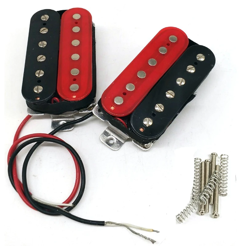 

Electric Guitar Pickup Double Coil Humbucker Pickup Bridge & Neck Pickup Set Guitar Parts Black+Red