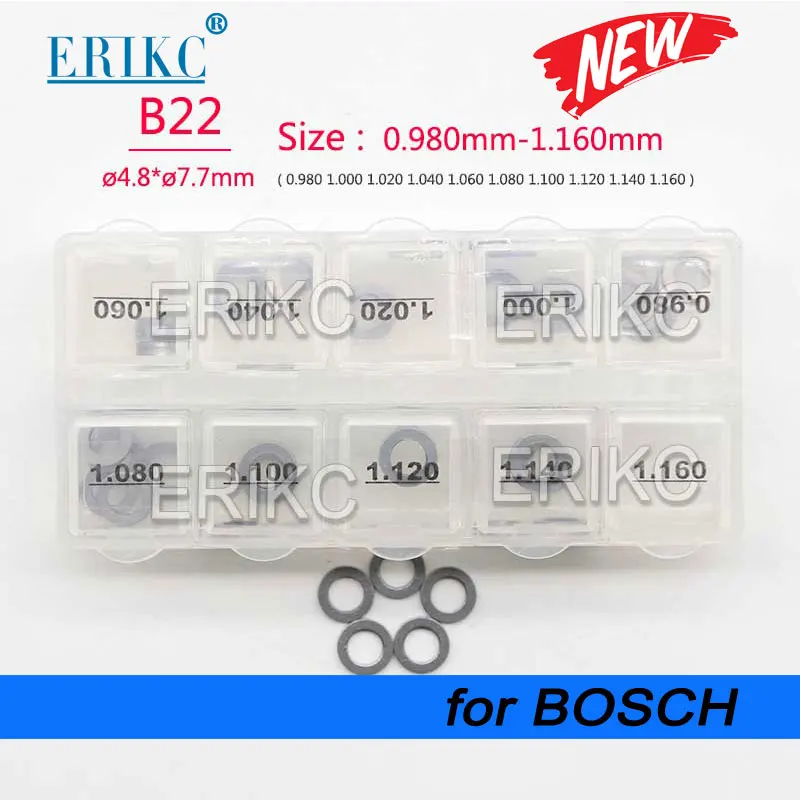 

50PCS B22 Calibration Washers Size 0.98--1.16mm Common Rail Nozzle Valve Adjusting Shim B22 CRIN Armature Lift Spacer Shims Set