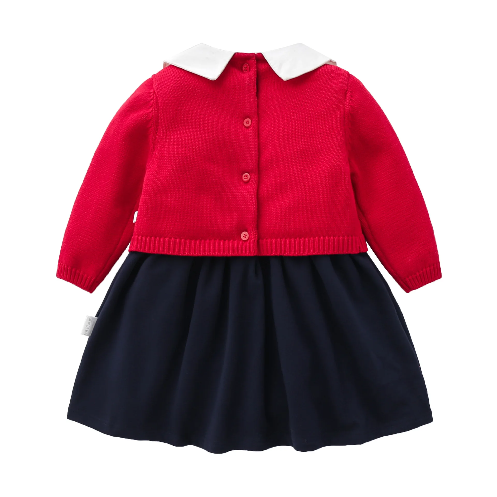

Girl's dress children's knitting skirt spring new baby's woolen dress